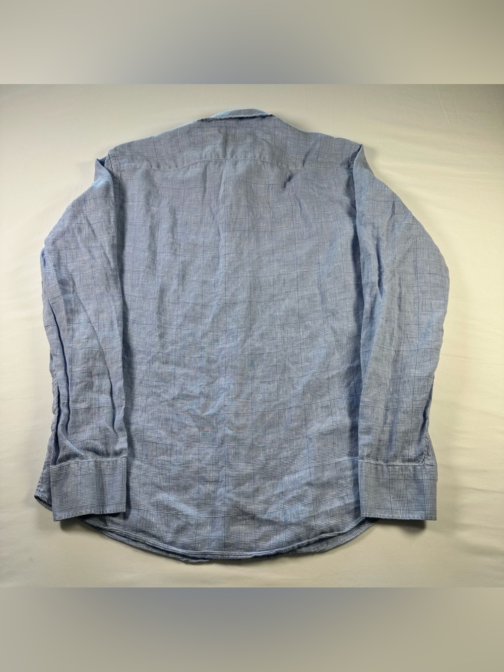 UNTUCKit Torontel WR Linen Shirt Mens L Blue Long Sleeve Button Down - Picture 2 of 8